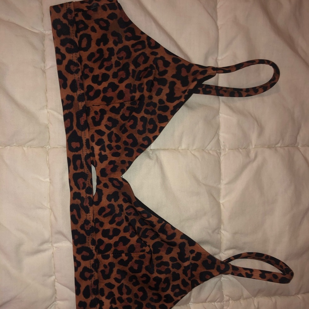 Cheetah print swimsuit top